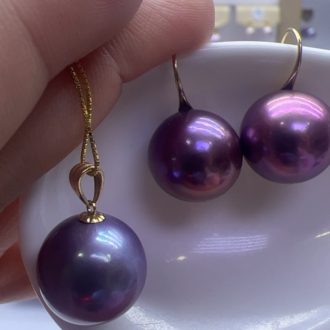 淡水珍珠吊坠(赠链)18K金镶嵌