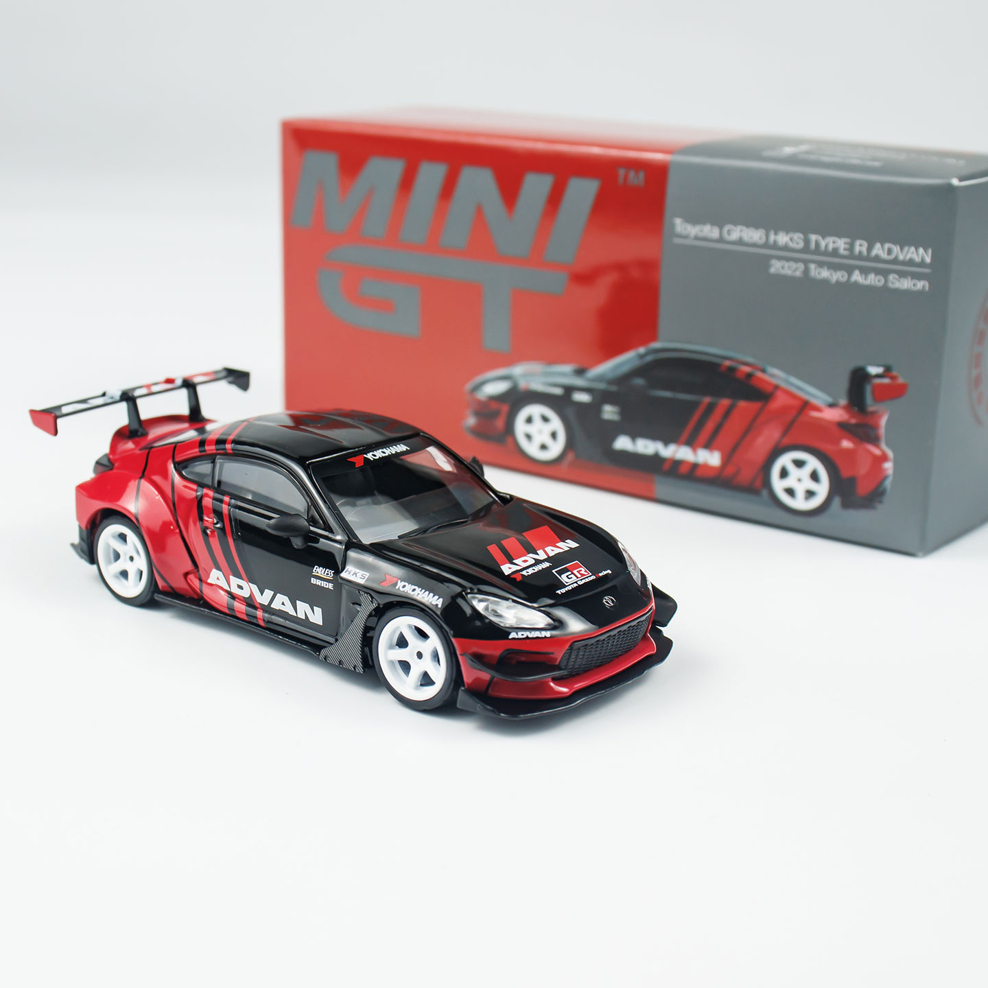 【拆封展车】MINIGT车模1:64合金956号丰田GR86ADVAN摆件汽车模型