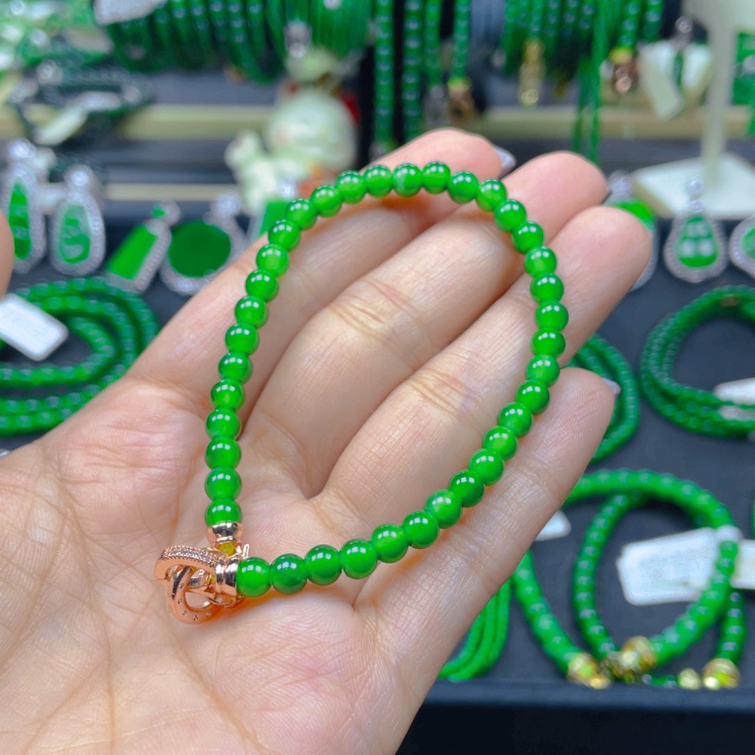 未镶嵌手链翡翠黄阳绿5