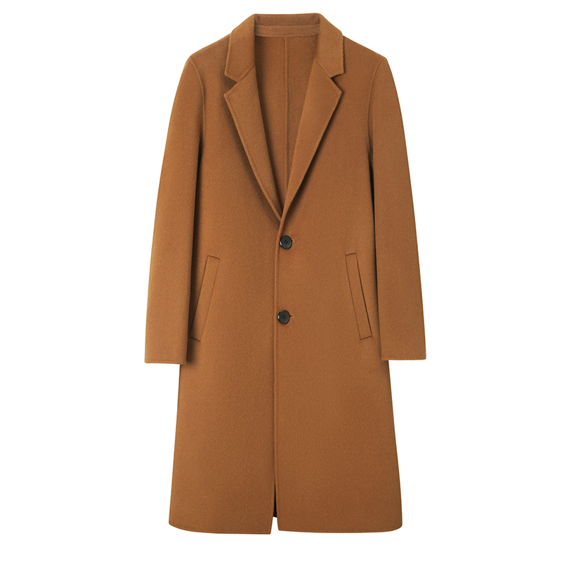 【仅剩100件】100%纯羊毛长款大衣潮流韩版青年帅气男士过膝风衣男