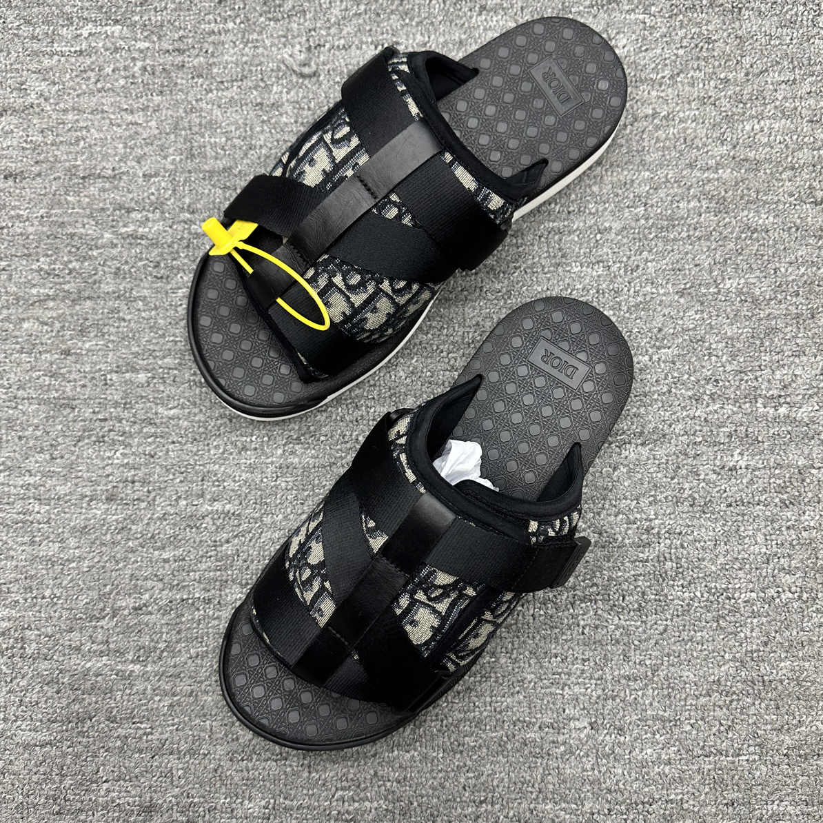 99新 DIOR/迪奥 41 dior 老花战术拖鞋 黑色99新