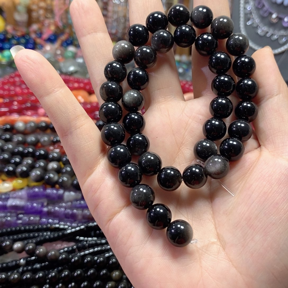 玛瑙/玉髓未镶嵌珠宝半成品银耀一条卡10mm