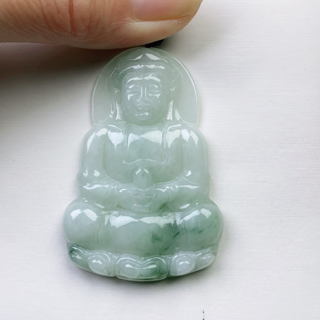 翡翠未镶嵌颈饰小*鹅观音