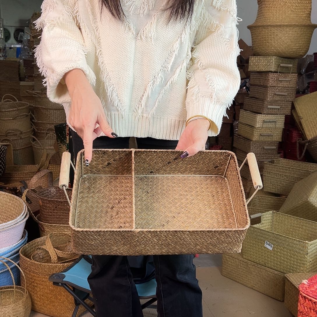 草编草编包/草编收纳盒带瑕疵