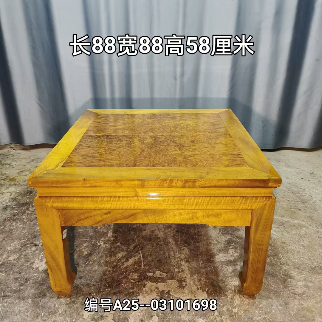 黄金樟榫卯结构八仙桌传统手工艺云南特色家用不含凳子方几四方桌