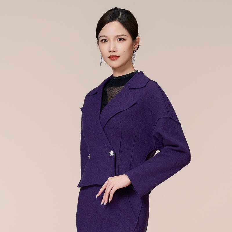 古色SUSSI【官店】原创新中式国风穿搭平驳领斜襟双排扣呢料外套