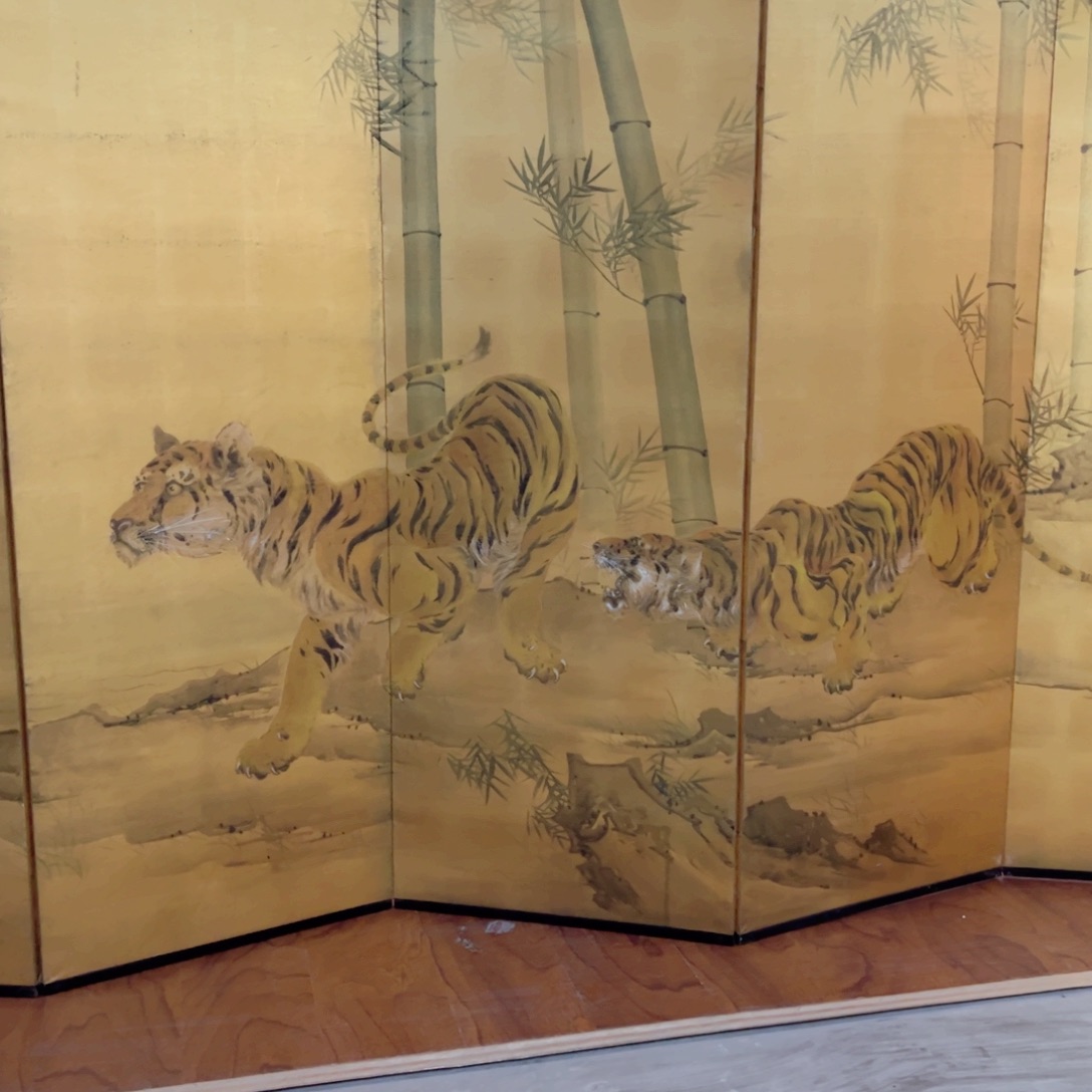 绘画屏风框画茶空间设计