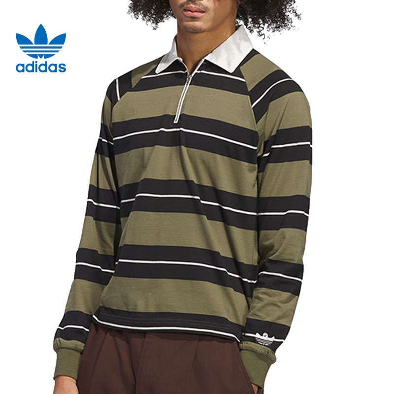 华adidas阿迪达斯三叶草男子运动休闲长袖T恤JD2841