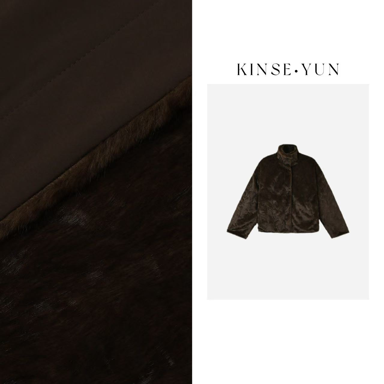 KINSE·YUN  『北极熊』立领双面穿环保皮草加厚保暖外套QD1159
