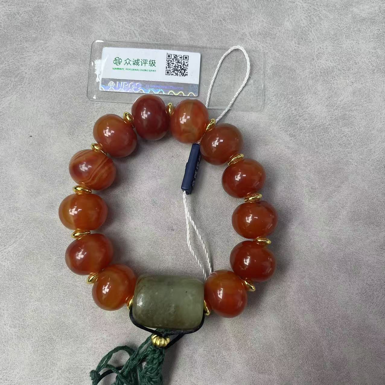 清代 算盘珠玛瑙佛头 手串 YZ0536[燕赵造物司］