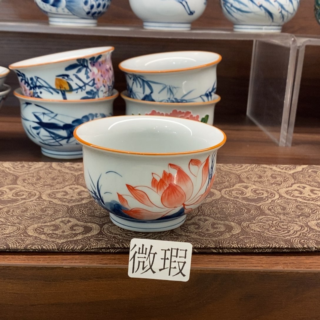 釉下彩老陶泥手工绘制