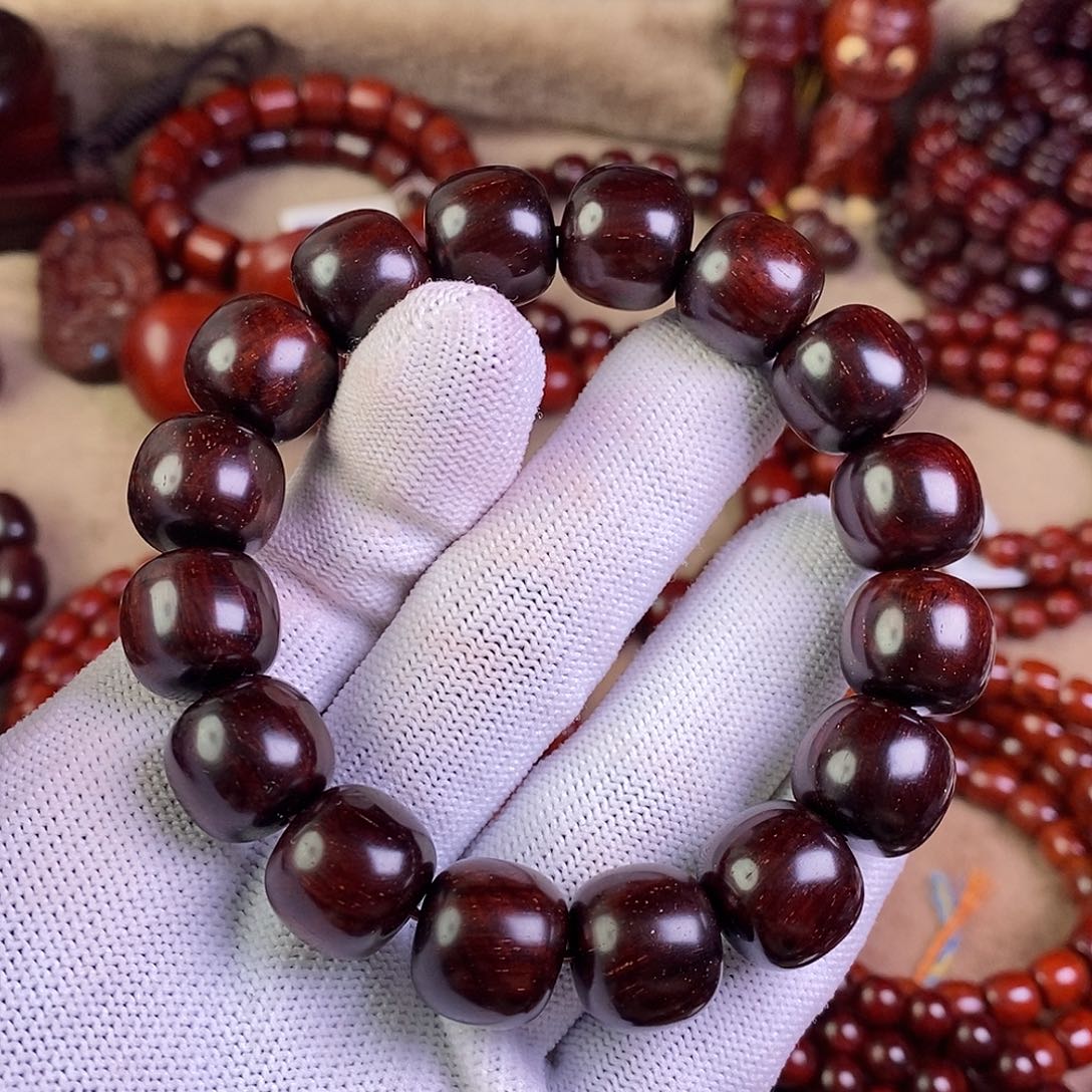 小叶紫檀手串/手链抓*了无胶无蜡14老型