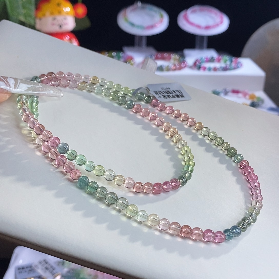 未镶嵌手链碧玺人鱼三圈