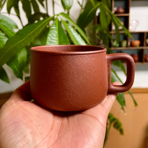 贤源居原矿零添加三号井深井紫泥手工侧把茶杯主人杯咖啡杯200cc