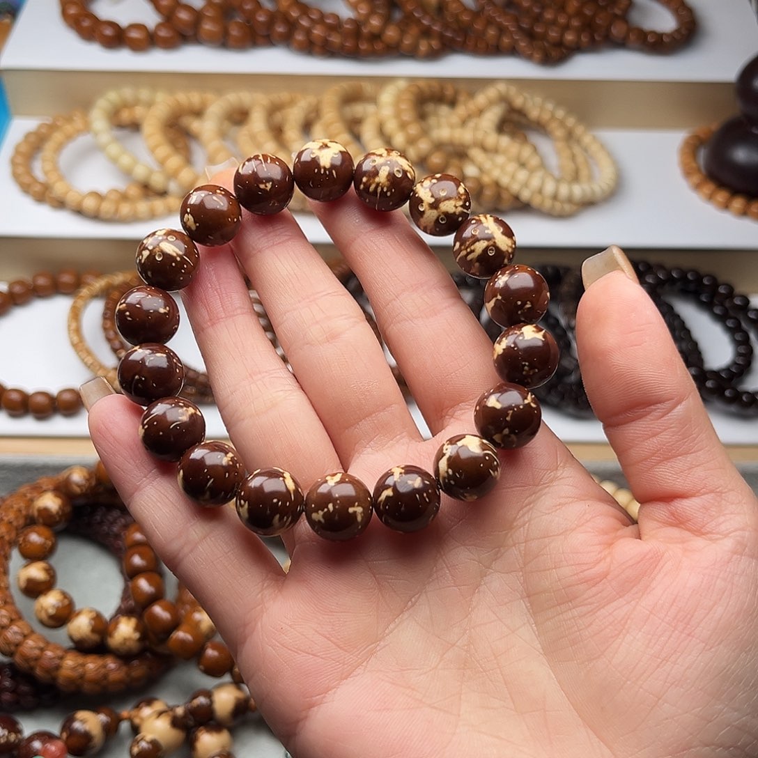 库克手串12红皮紫金鼠熊猫