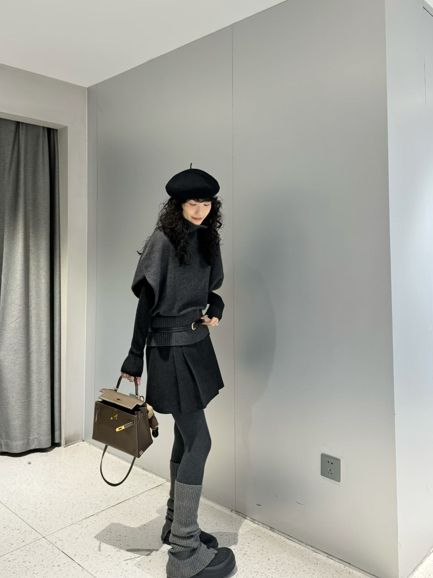 吧吧啦-自留款高领毛衣背心