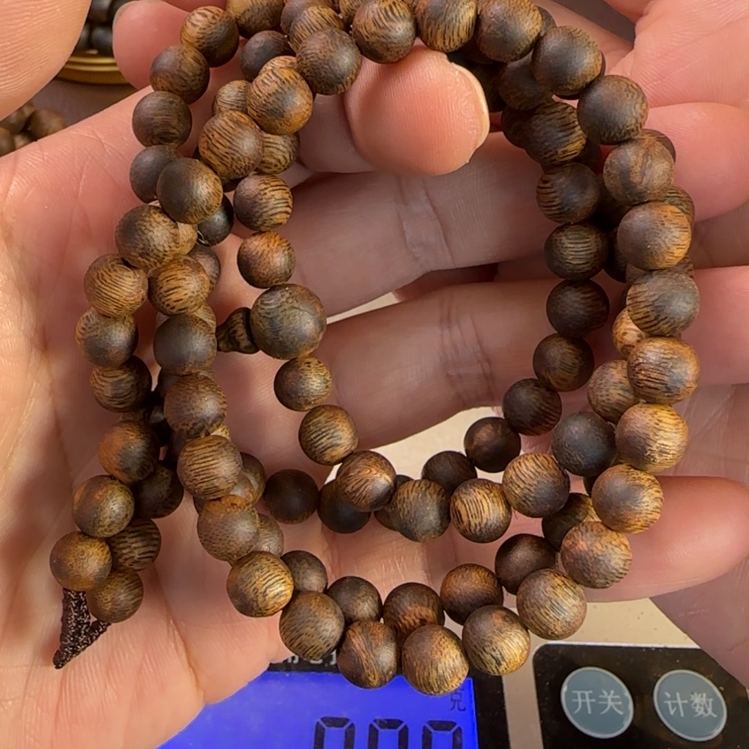 手串沉香奇楠金沙叶0.78，22克