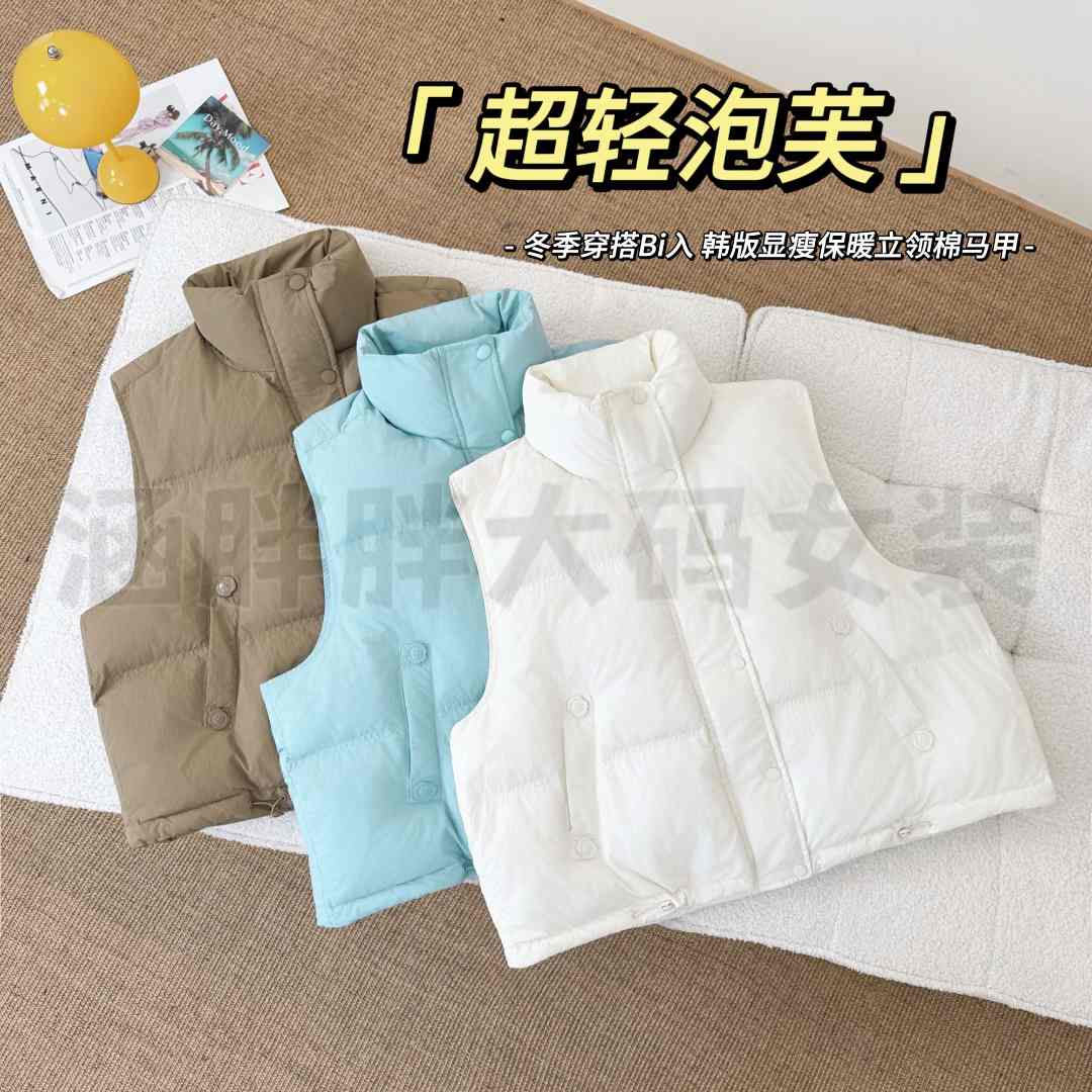 现货【涵胖胖】超轻泡芙~冬季穿搭BI入显瘦保暖立领棉马甲LY9685【B】