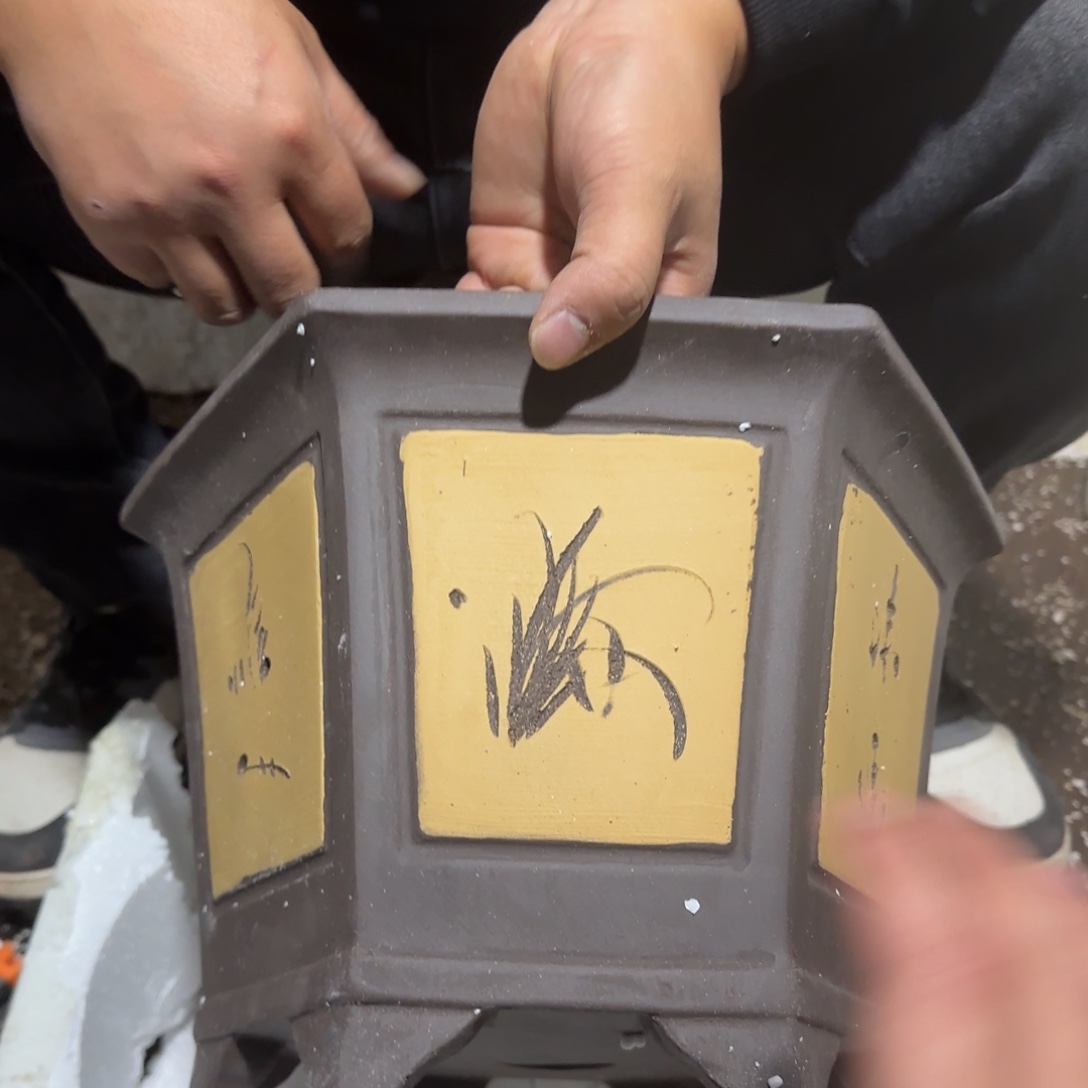 紫砂花盆口径27 24高度17厘米