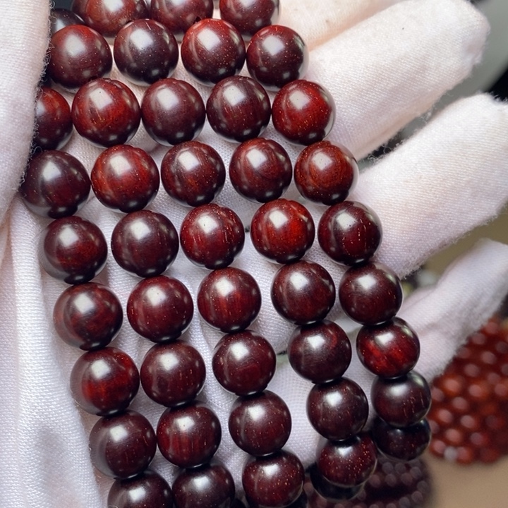 需***性小叶紫檀手串/手链原汁原味1.0cm 81+1三通+子弟珠