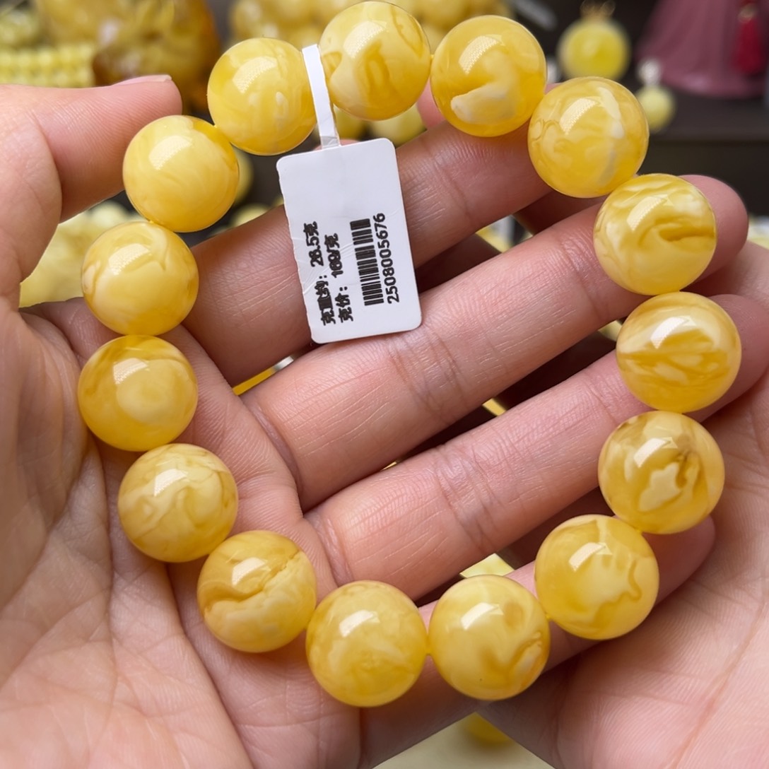 手串蜜蜡未镶嵌14+圆珠手串