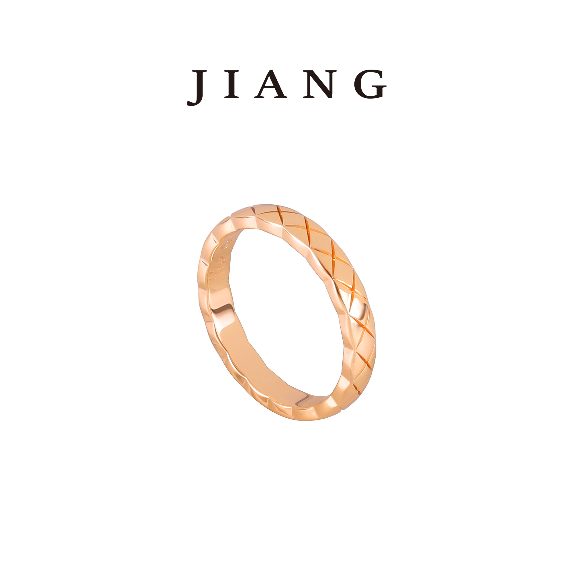 铜合金锆石戒指 CNC精工 菱格窄版 戒指 R009