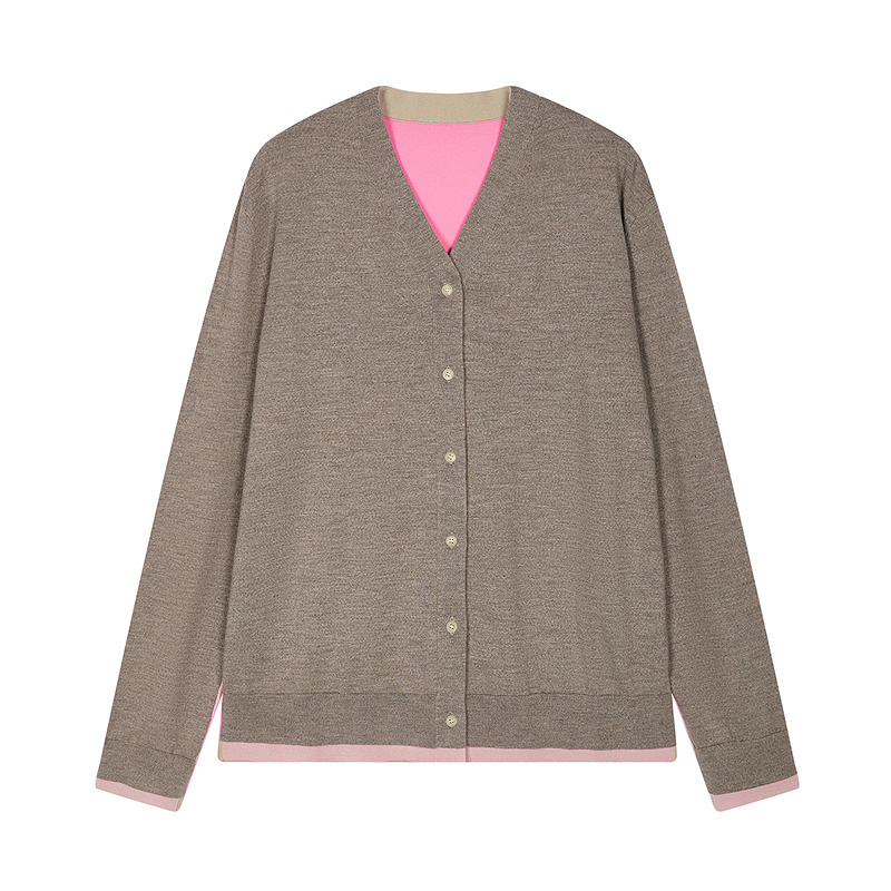 【商场同款】JNBY/江南布衣25秋新品含羊毛针织开衫拼色5P7313310