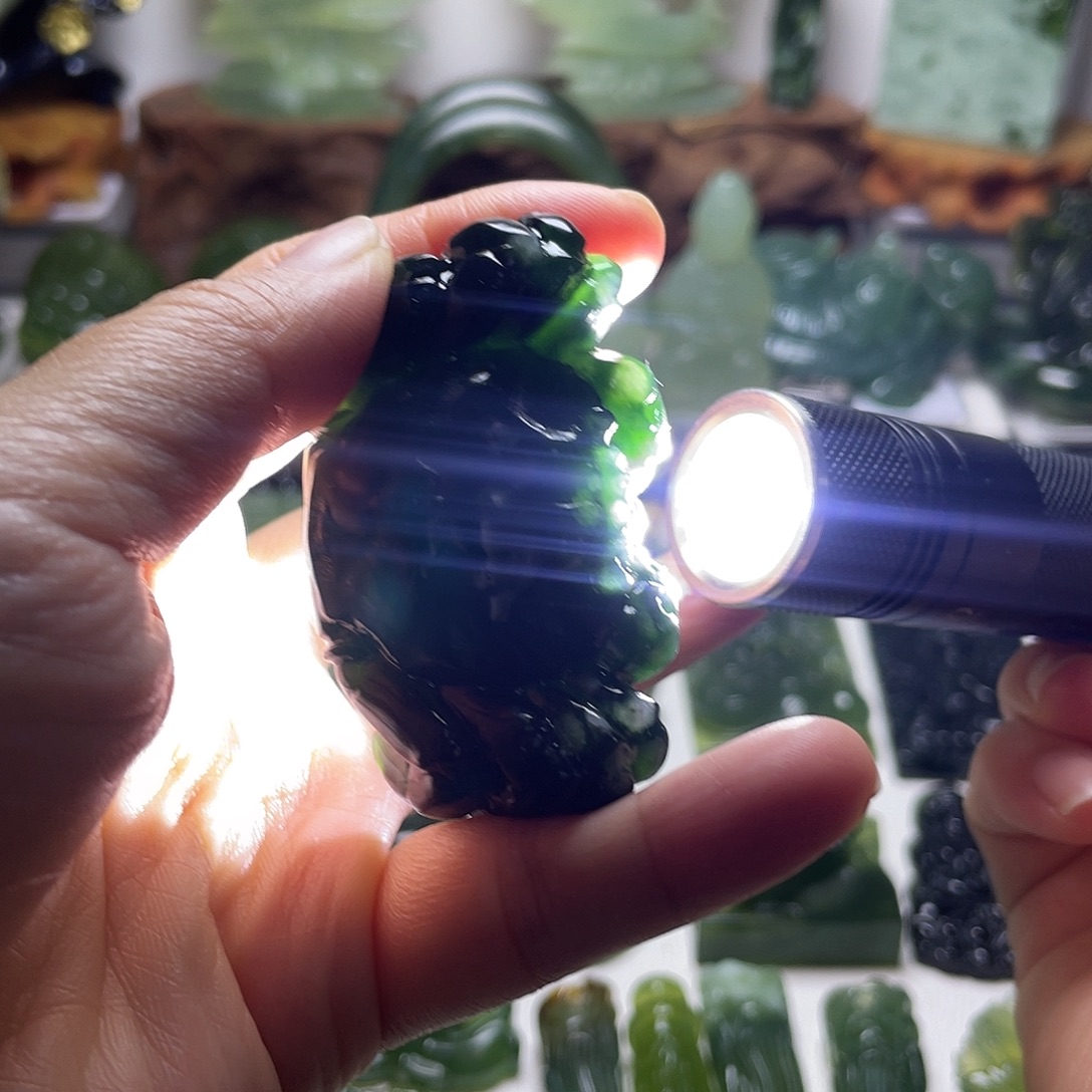 未镶嵌蛇纹石玉手把