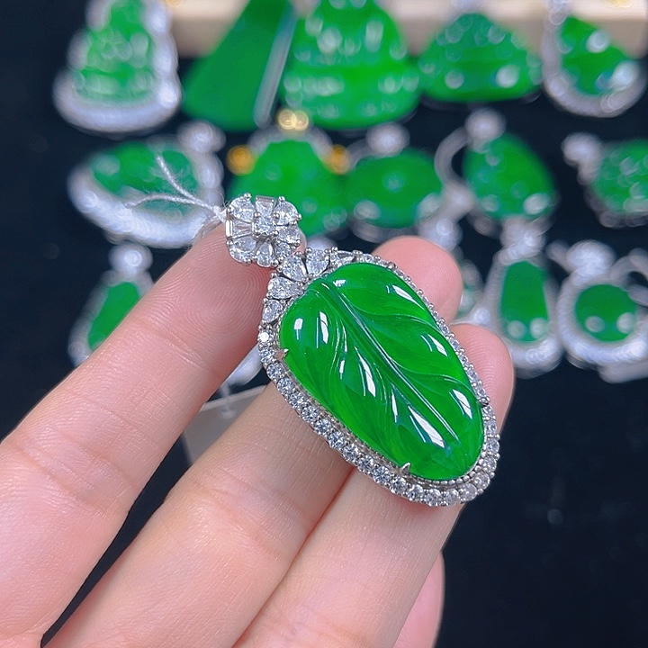 翡翠银S925镶嵌吊坠(不含链)