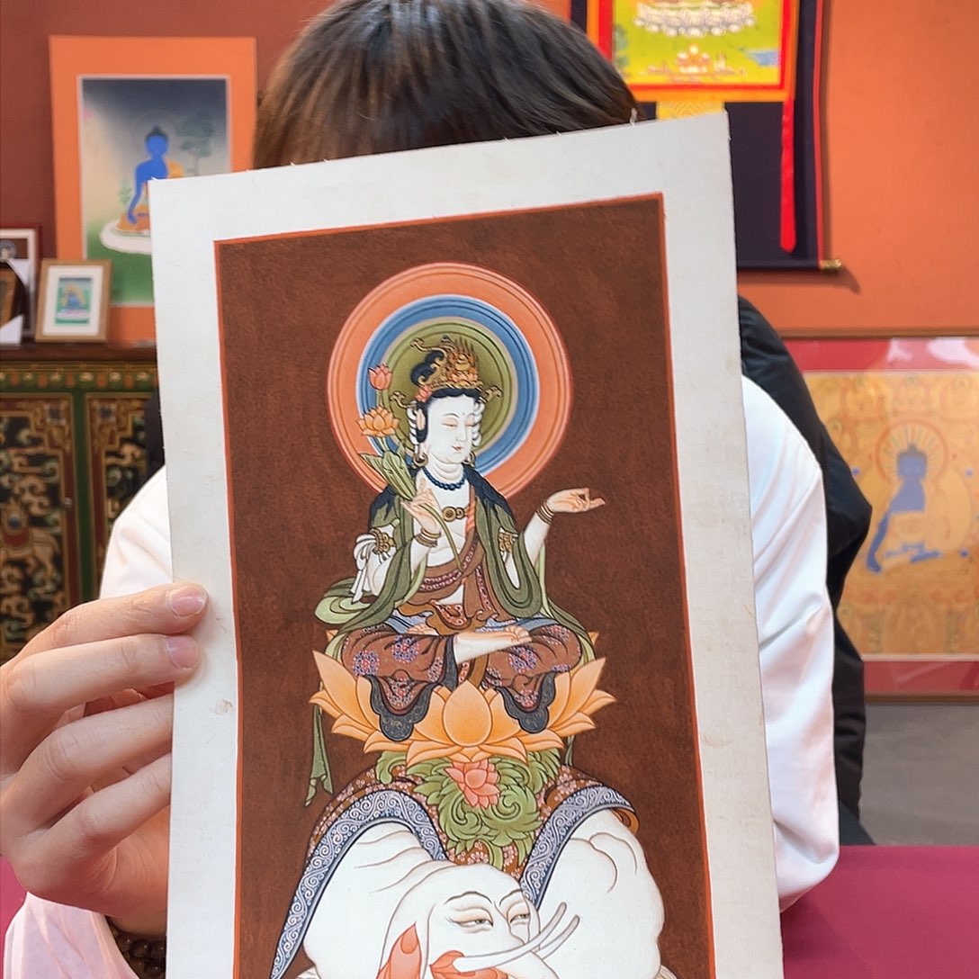 装裱画15×26普贤纯手绘