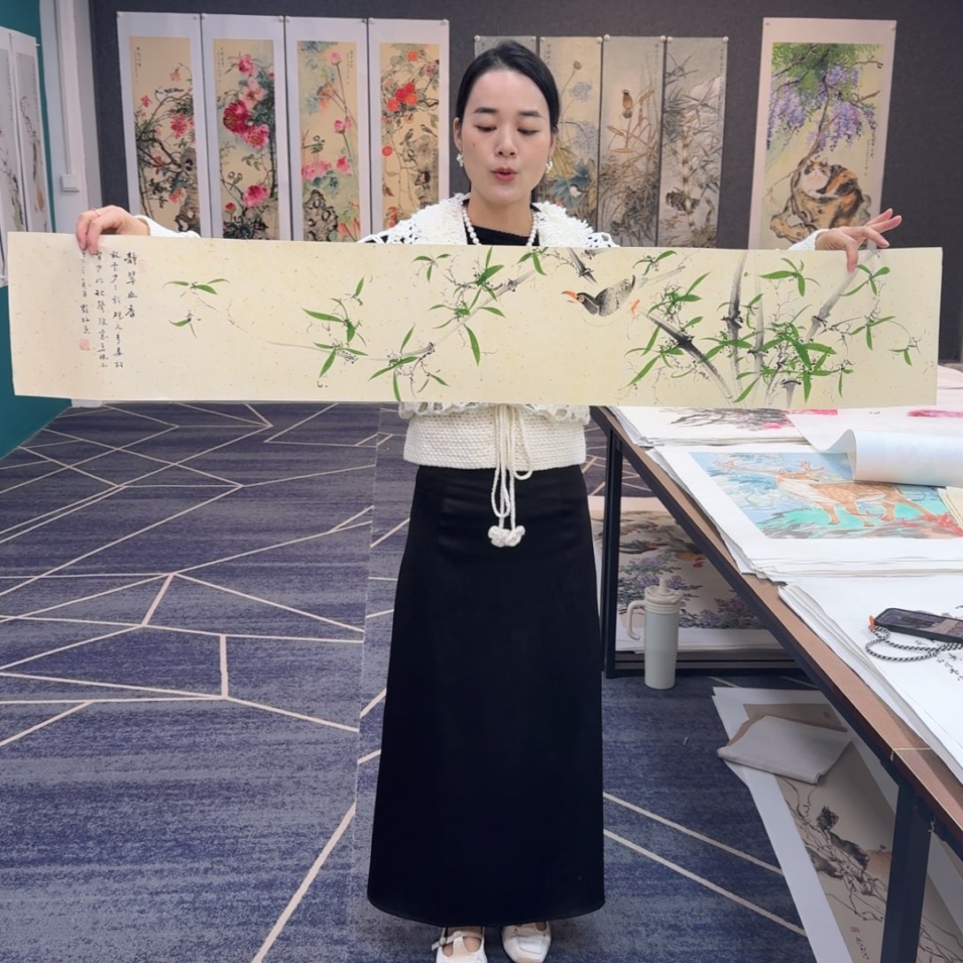 国画纯手绘山水花鸟