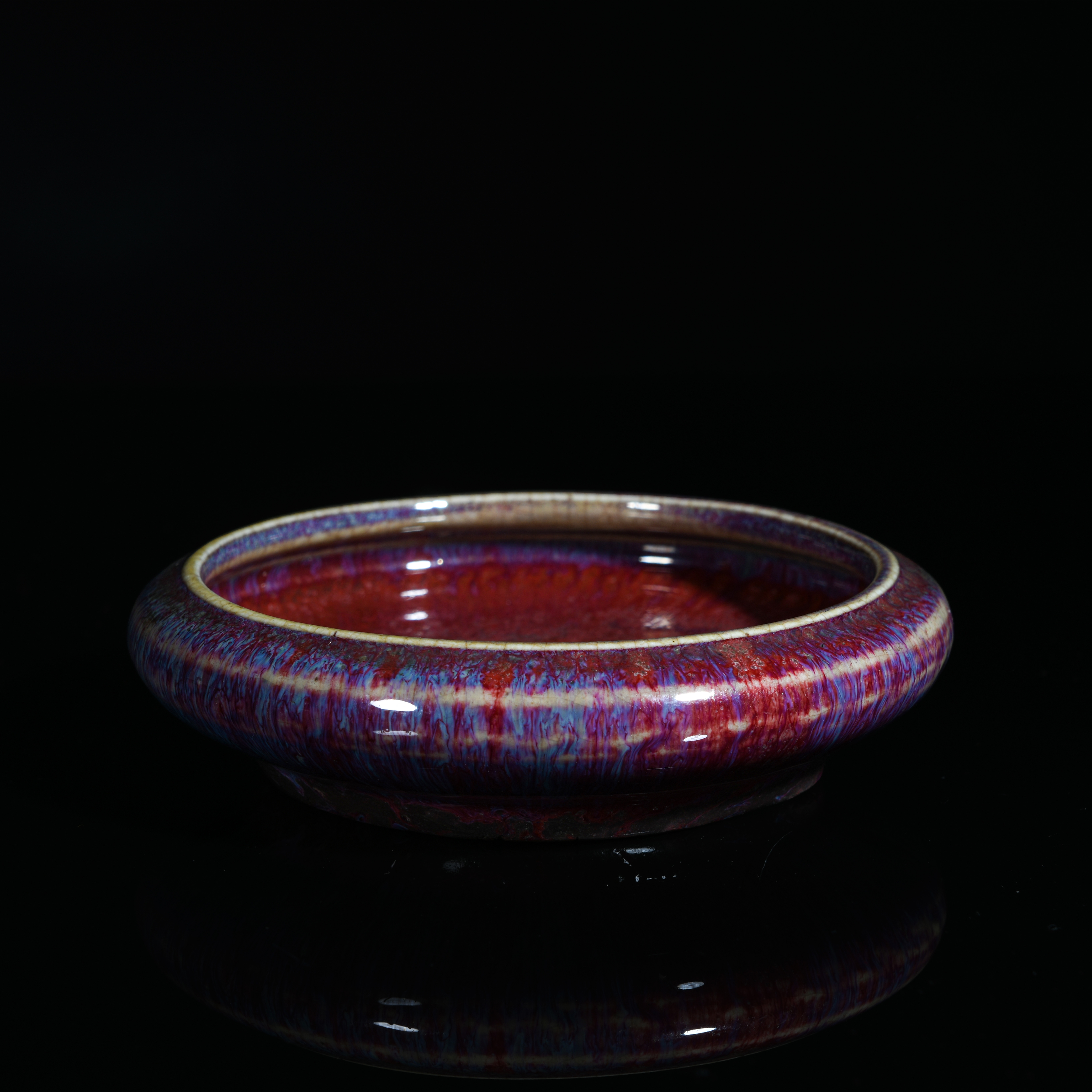 145.清中期 窑变釉镗锣洗