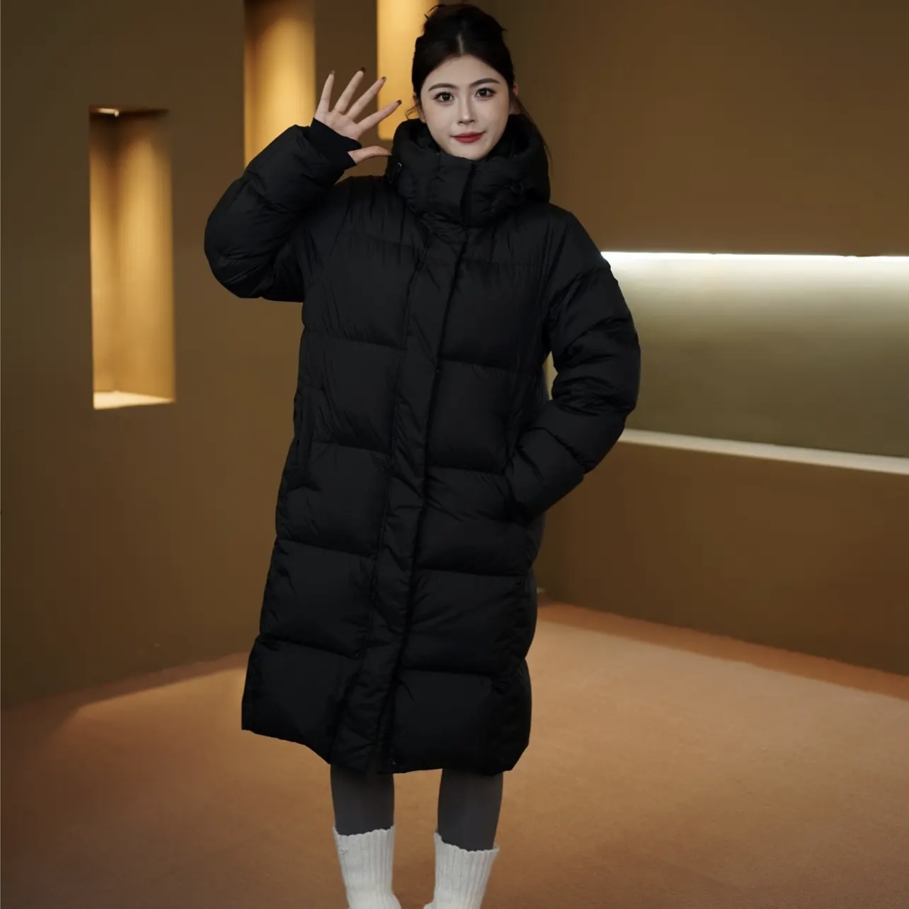 【极寒系列】95白鹅绒冬季新款中长款加厚羽绒服保暖时尚3307