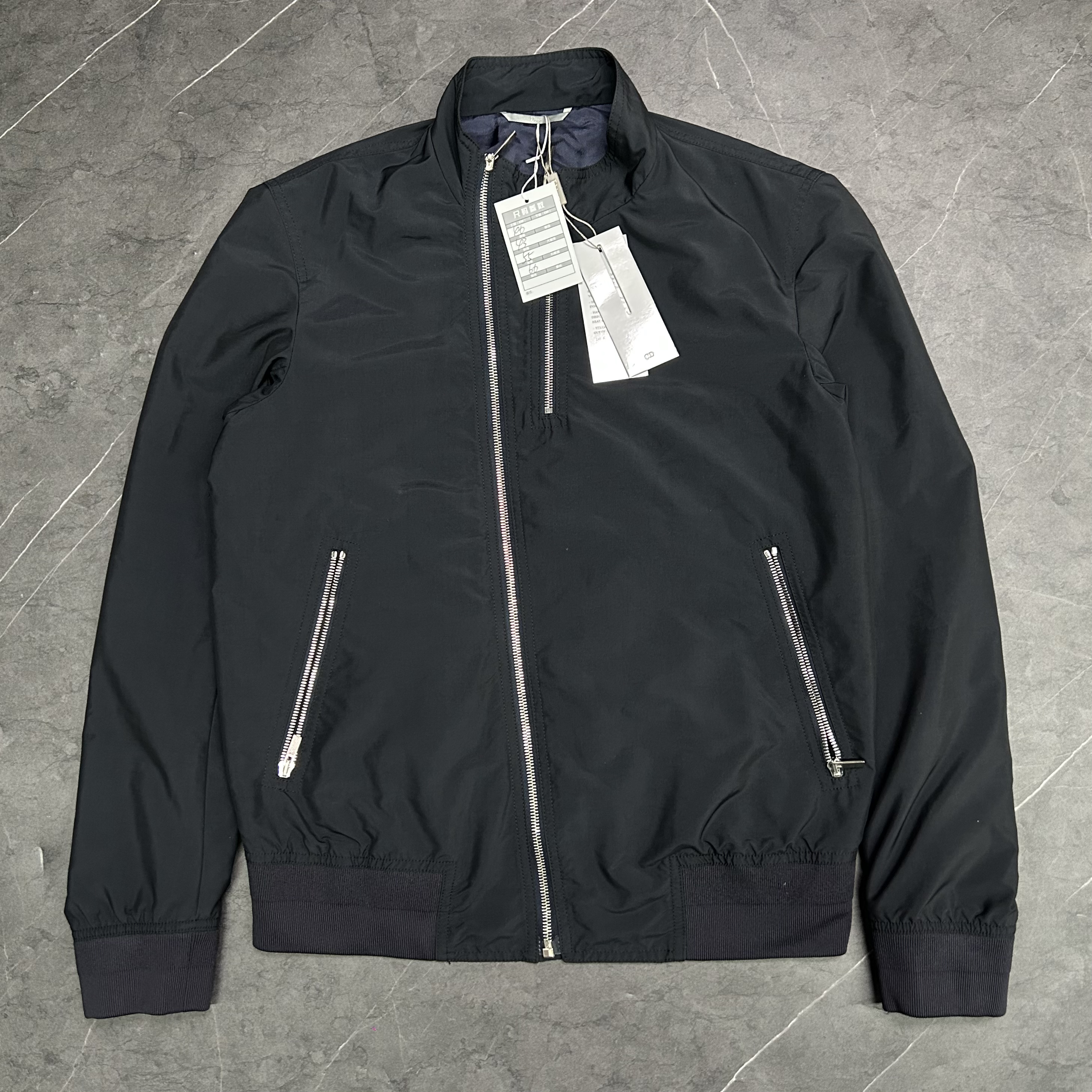 99新 DIOR/迪奥 46码 黑色斜拉拉链夹克 外套 