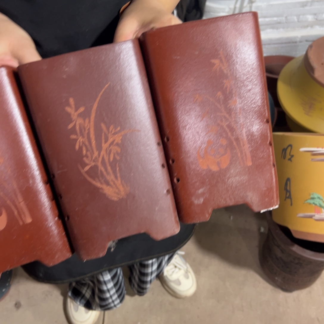 紫砂花盆瑕疵口快快乐乐