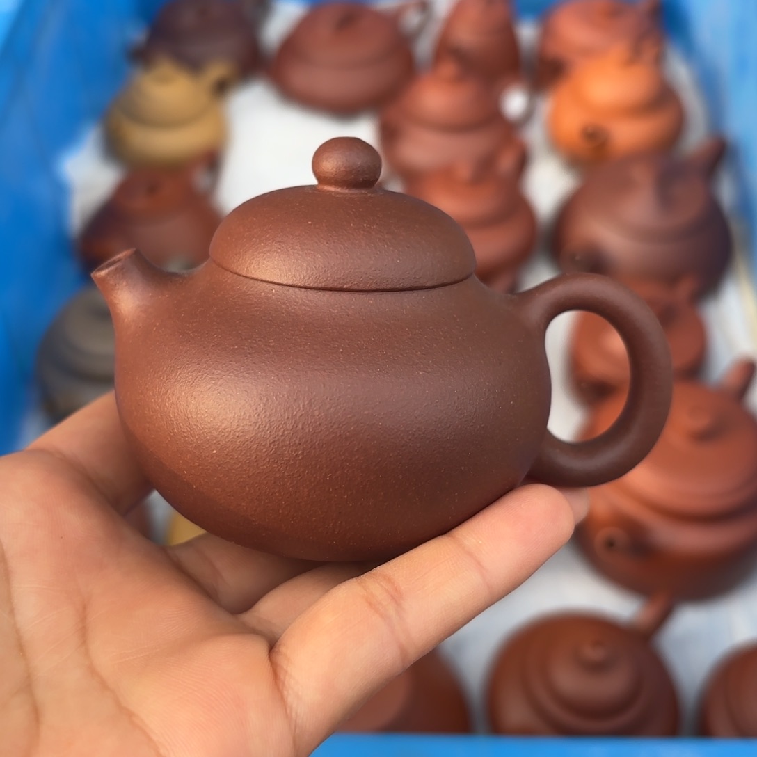 茶壶紫砂紫泥文旦90c c微瑕