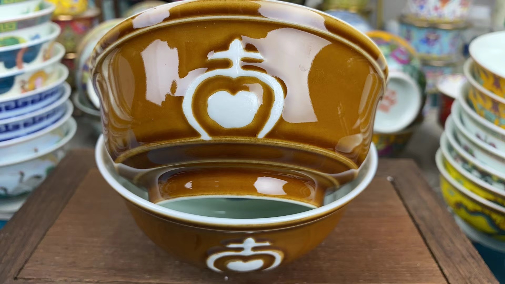 景德镇陶瓷高温颜色釉，天珠茶碗，口径12.5公分，高5公分