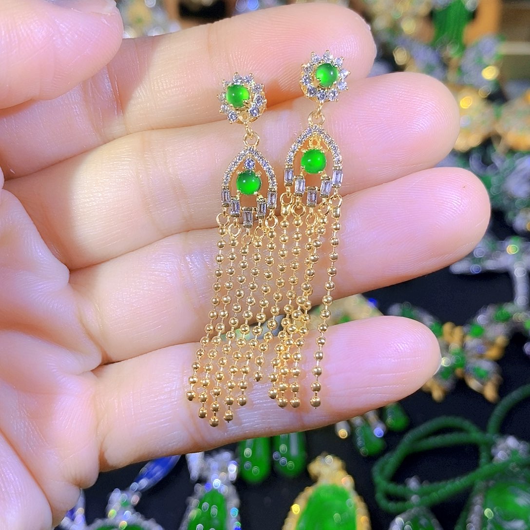 颈饰银S925镶嵌翡翠