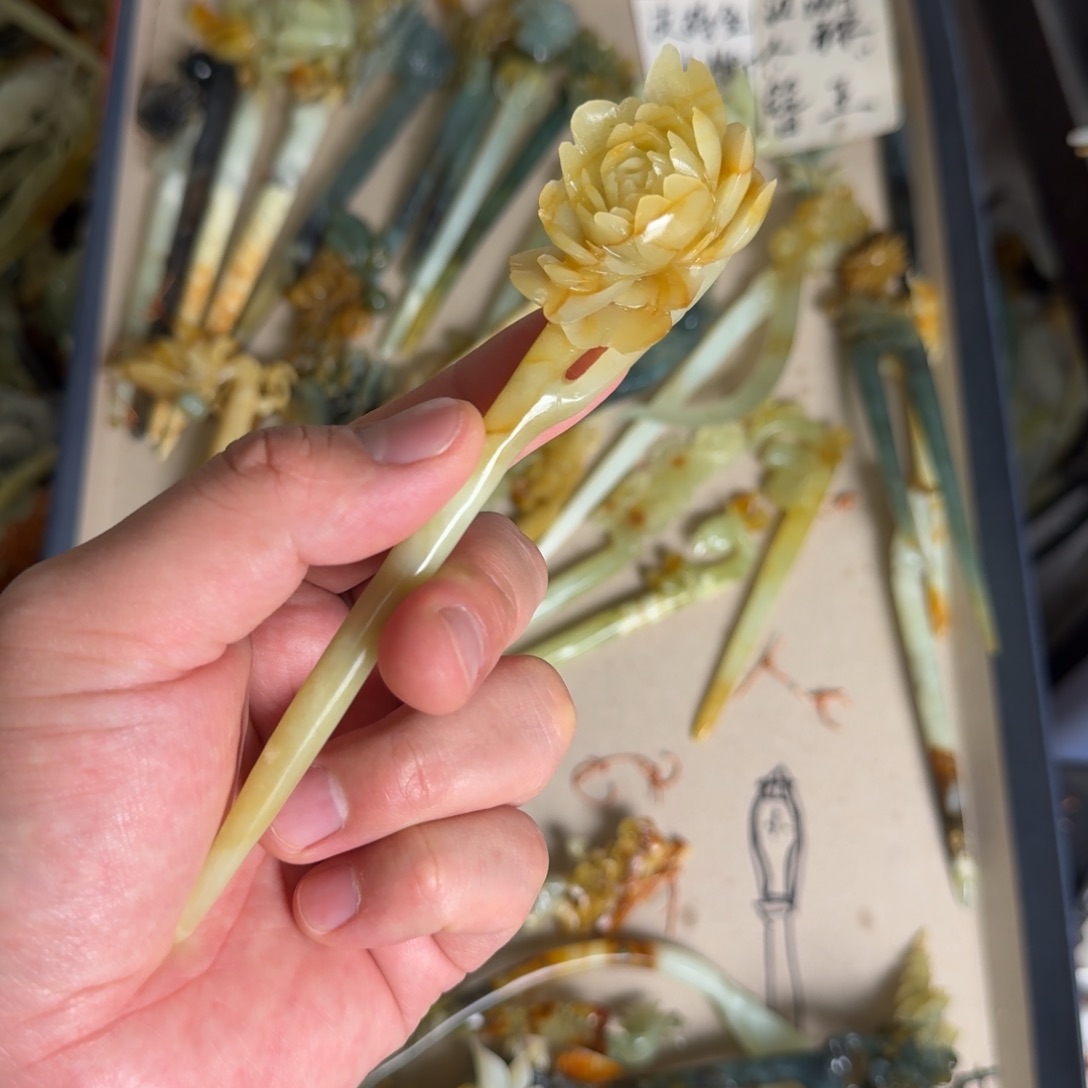 岫玉发饰未镶嵌明君玉簪贼拉好看
