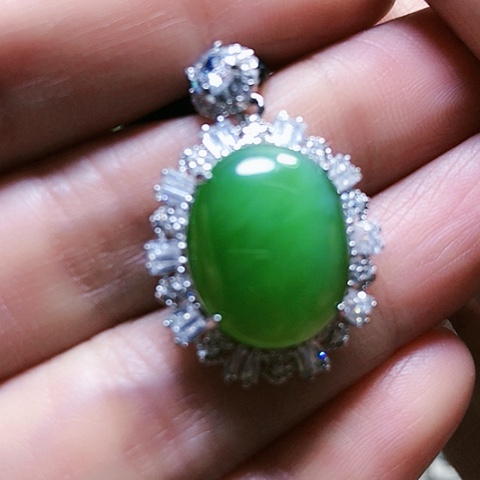 和田玉戒指银S925镶嵌