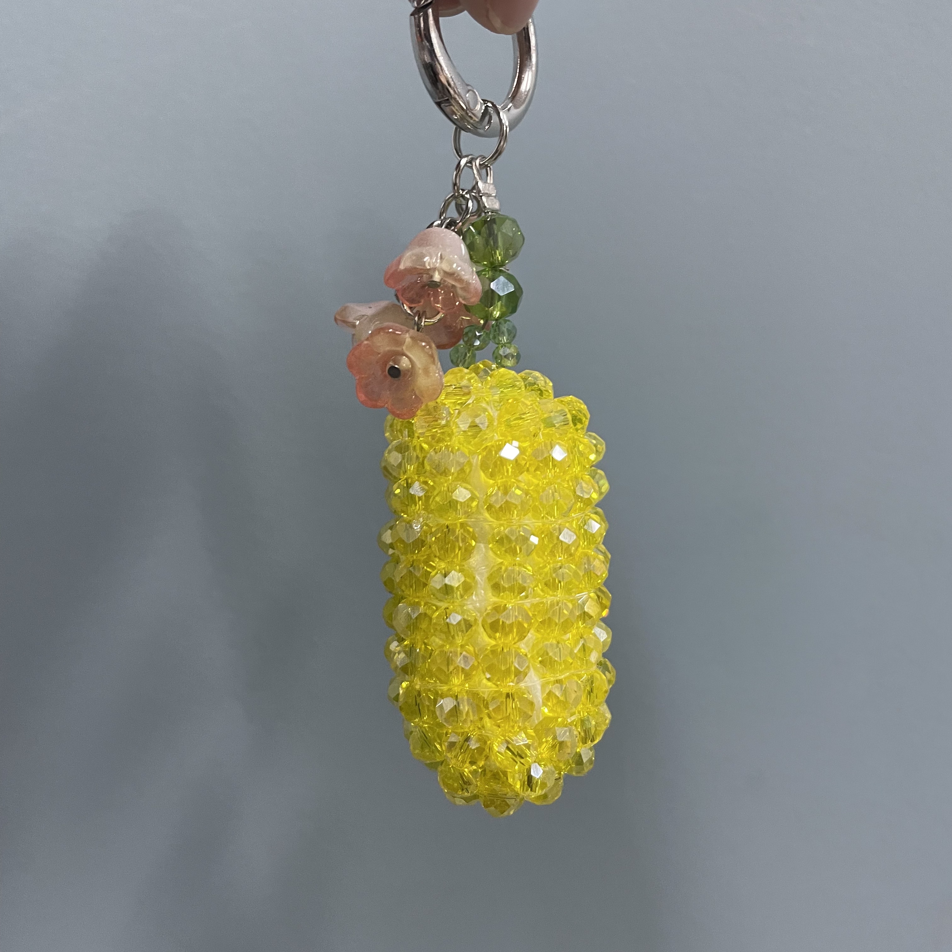 重工编织黄色玉米手机坠E436