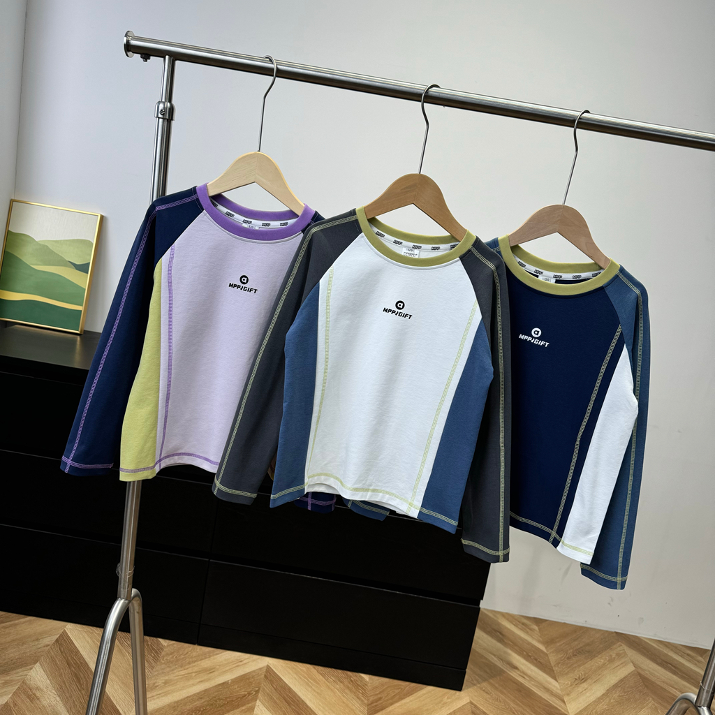 25秋季新款圆领长袖儿童T恤透气运动中大男女童打底衫2597