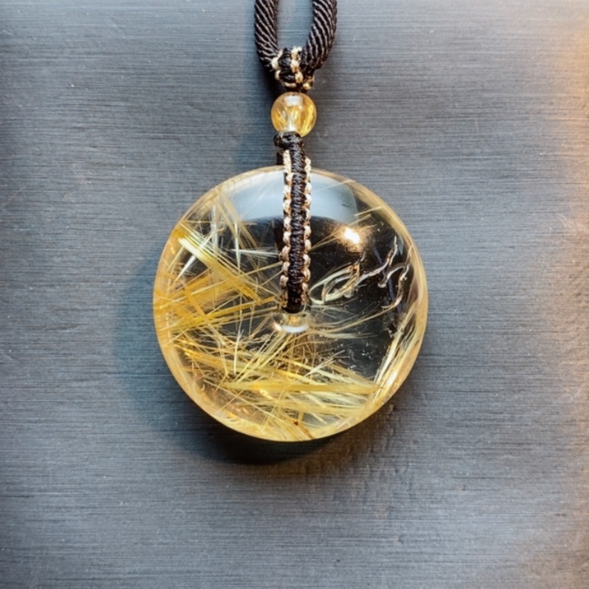 【闪购商品】未镶嵌颈饰发晶天然发晶平安扣吊坠