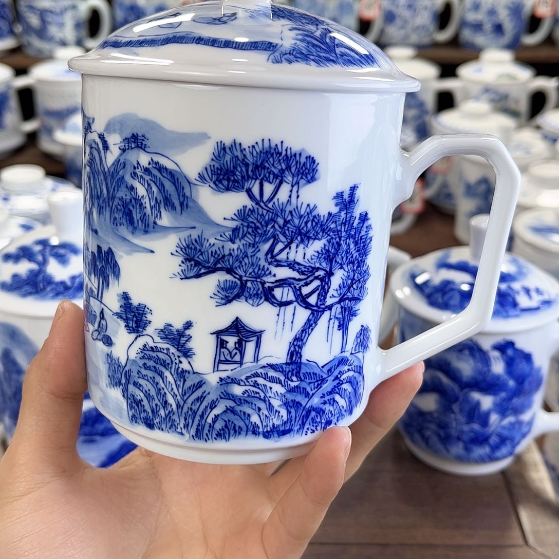 张*景德镇陶瓷马克杯带盖