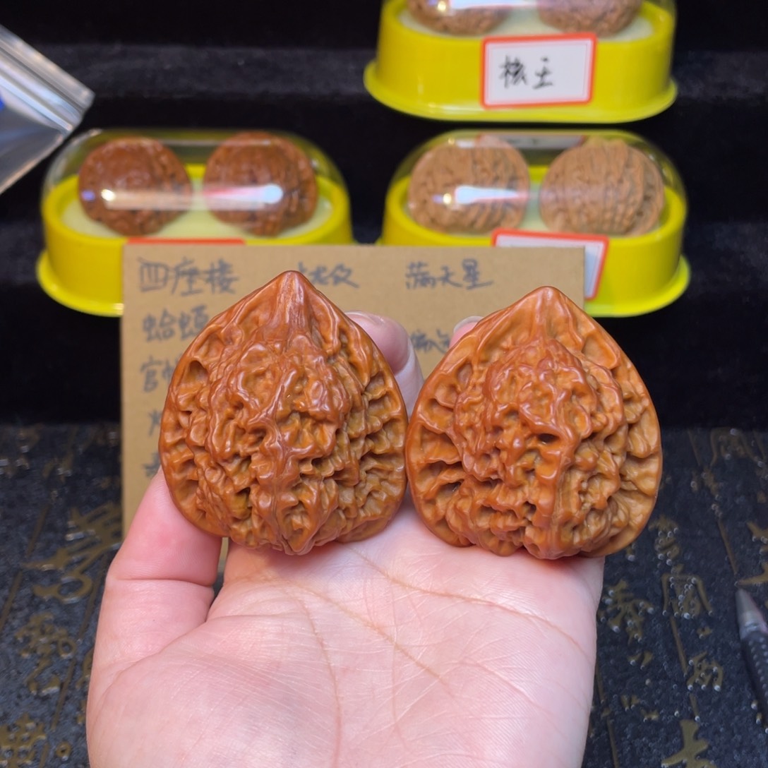 文玩核桃把件飞*官帽48尺