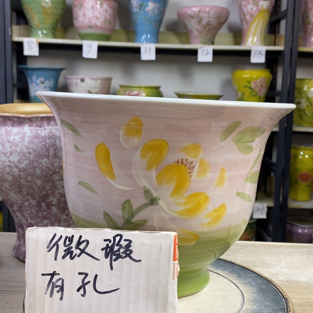 景德镇手工手绘陶瓷花盆