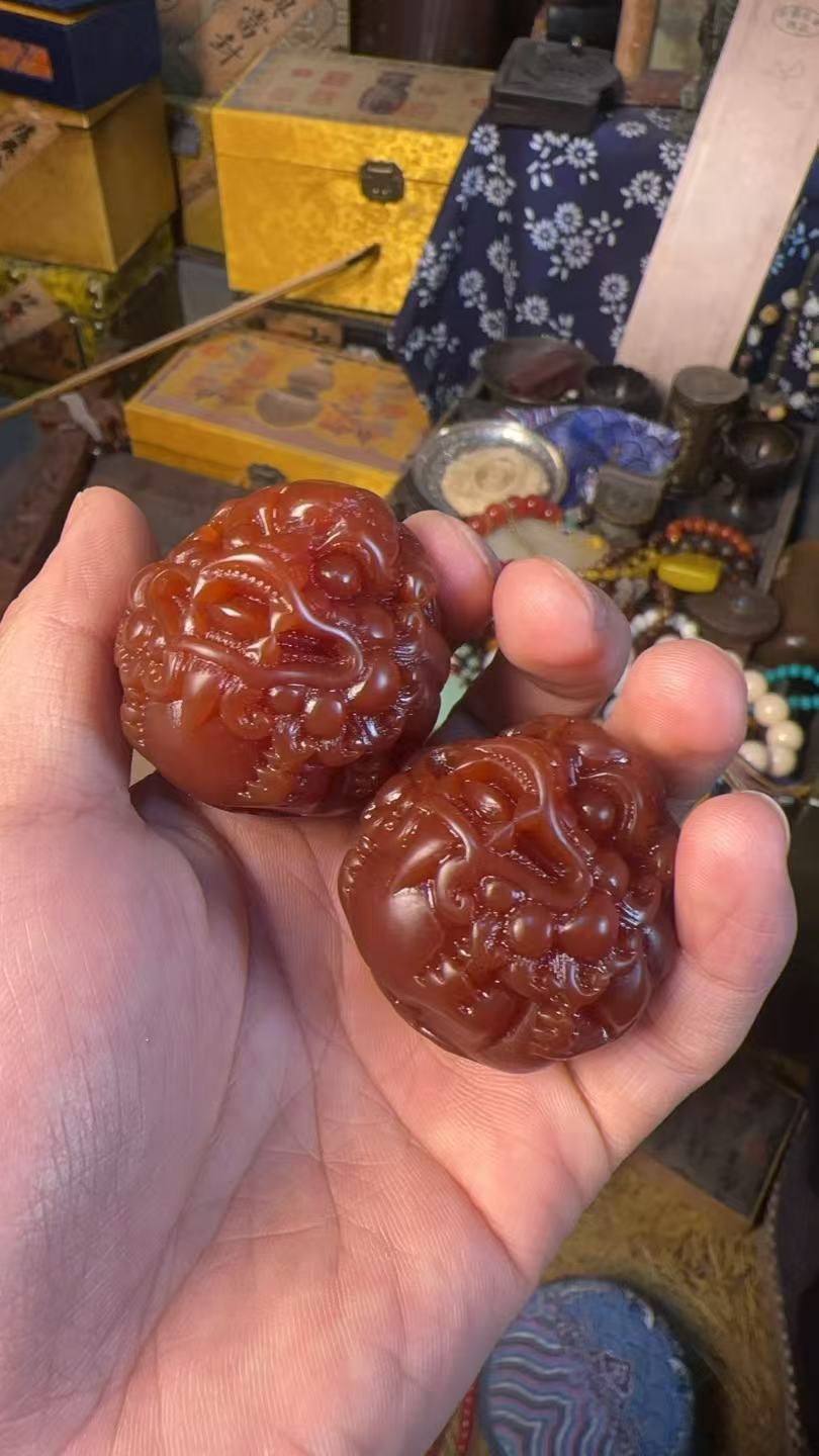 【闪购链接】龙香狮子头一对