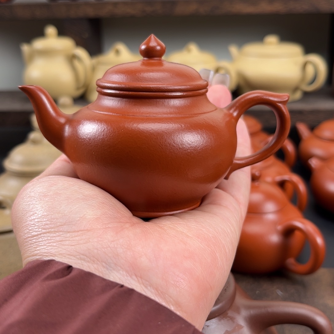 紫砂茶壶_***九全手笑樱120毫升