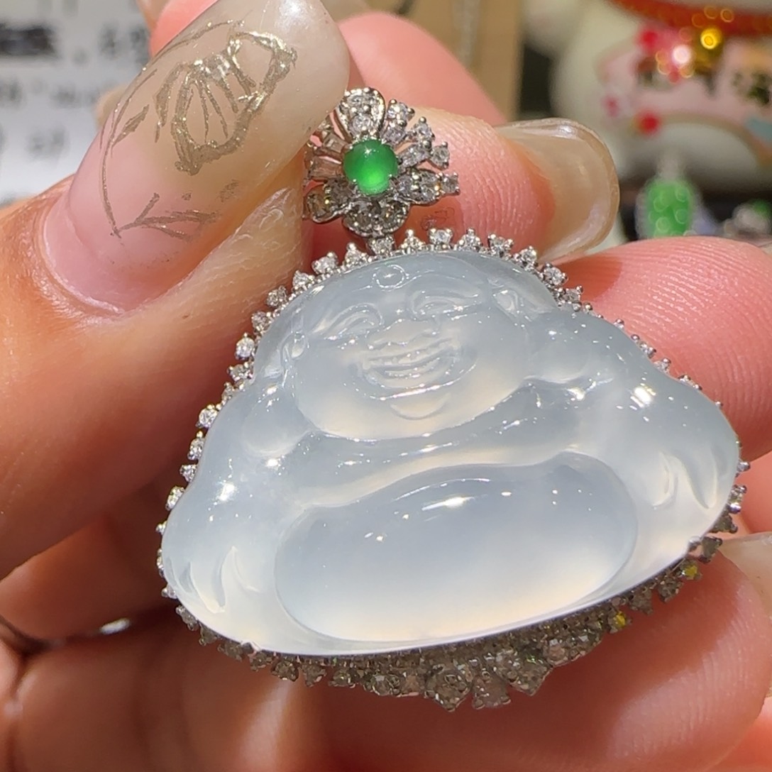 【闪购商品】翡翠18K金镶嵌颈饰缅甸