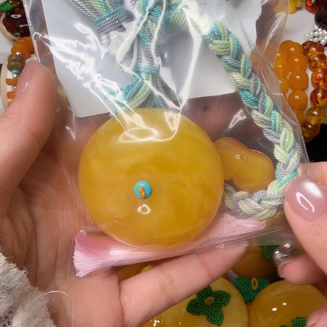 叶***子非金属柿子屁桃流苏手把绳编好